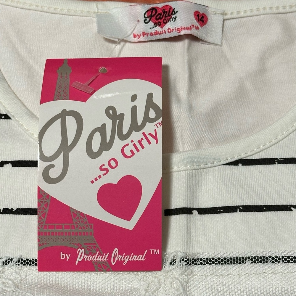 NWT top T-shirt for a girl 14 y.o. 95% cotton 10% elastane bought in Paris - Picture 8 of 8